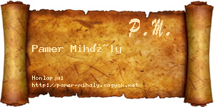Pamer Mihály névjegykártya